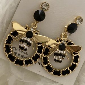 New Black Bee Leather With Gold Hardware